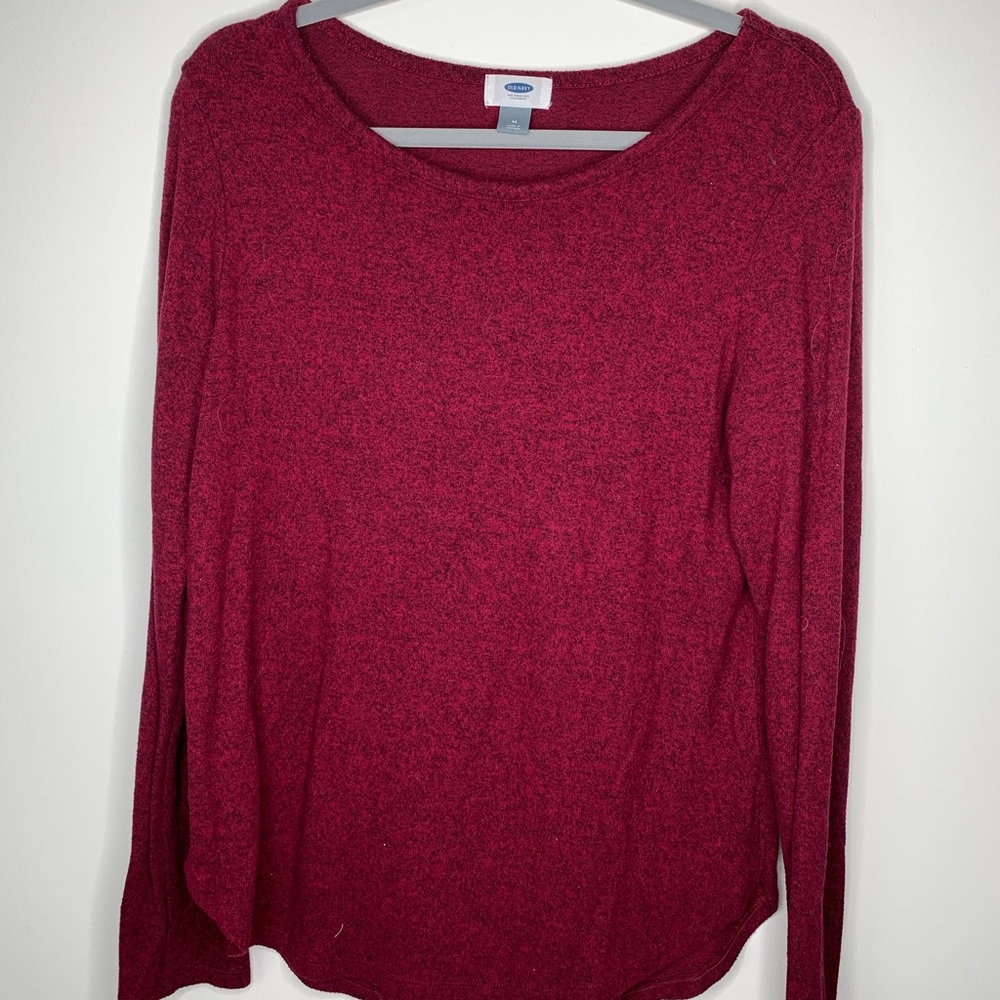 Long Sleeve Maroon Sweater Top